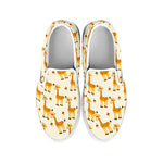 Cute Baby Giraffe Pattern Print White Slip On Shoes