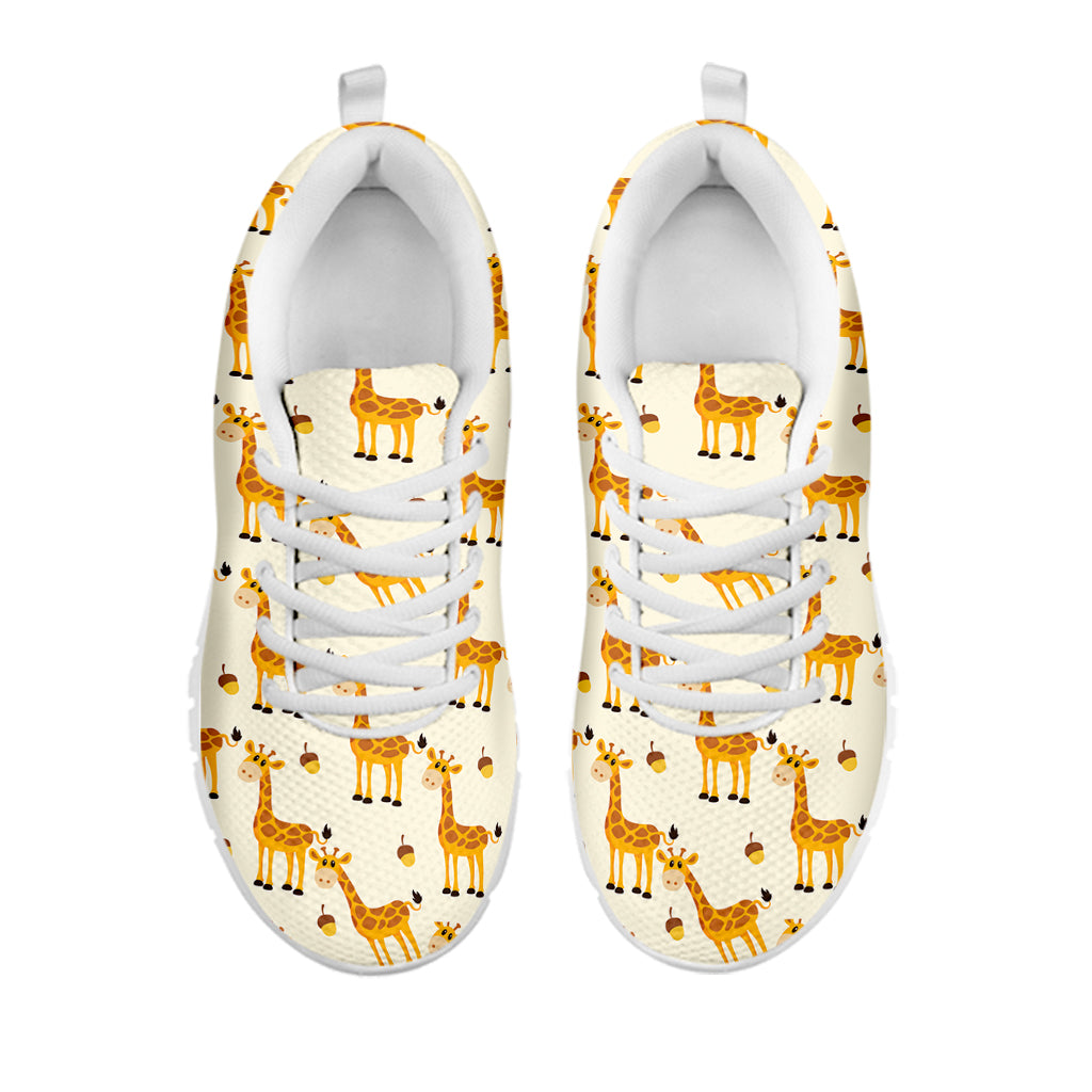 Cute Baby Giraffe Pattern Print White Sneakers