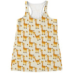 Cute Baby Giraffe Pattern Print Women's Racerback Tank Top
