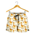 Cute Baby Giraffe Pattern Print Women's Shorts