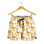 Cute Baby Giraffe Pattern Print Women's Shorts