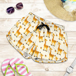 Cute Baby Giraffe Pattern Print Women's Shorts