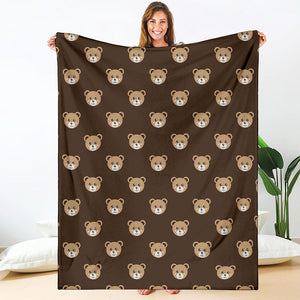 Cute Baby Grizzly Bear Pattern Print Blanket