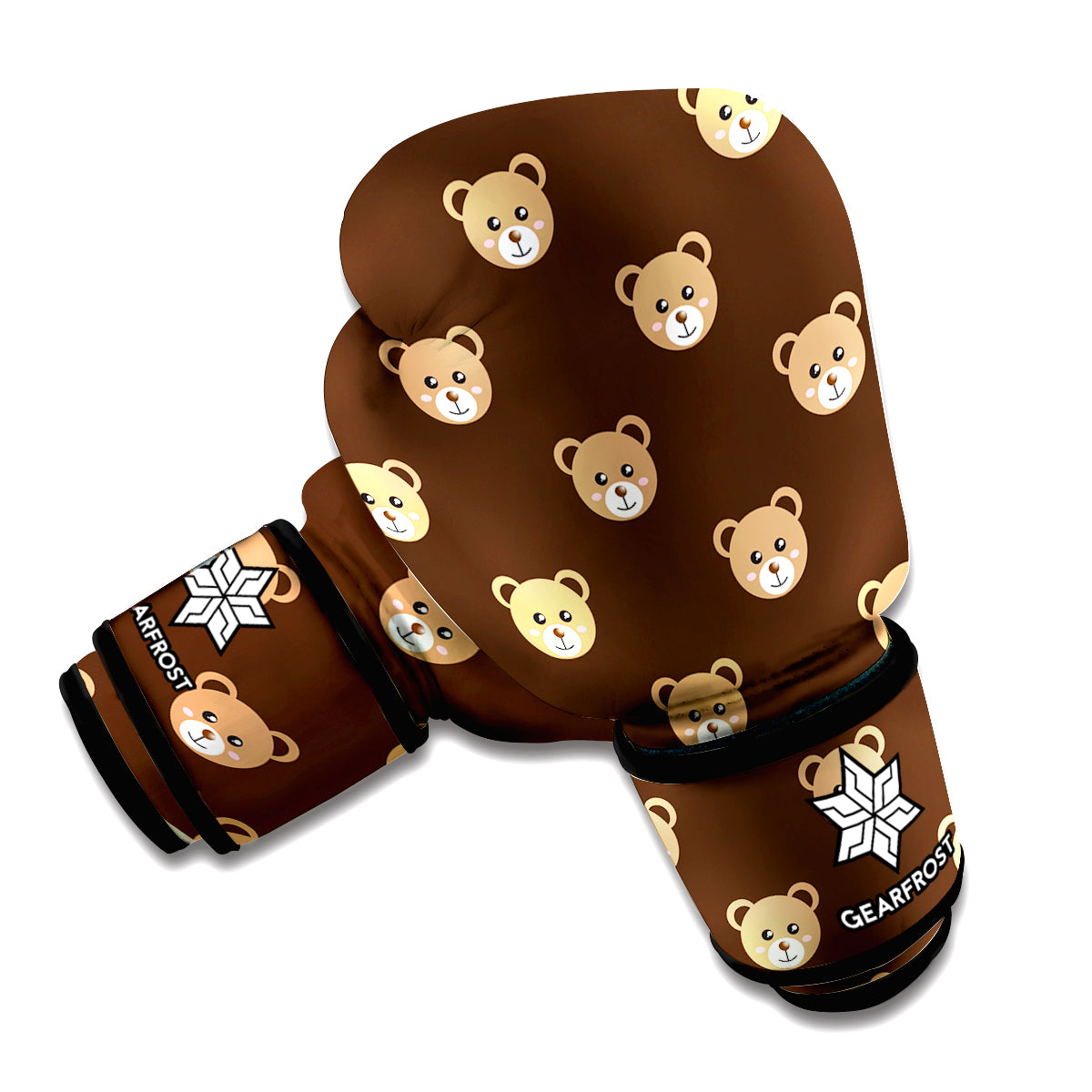 Cute Baby Grizzly Bear Pattern Print Boxing Gloves