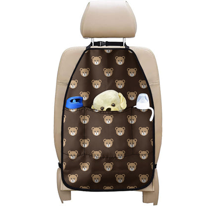 Cute Baby Grizzly Bear Pattern Print Car Seat Organizers