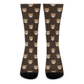 Cute Baby Grizzly Bear Pattern Print Crew Socks