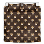 Cute Baby Grizzly Bear Pattern Print Duvet Cover Bedding Set