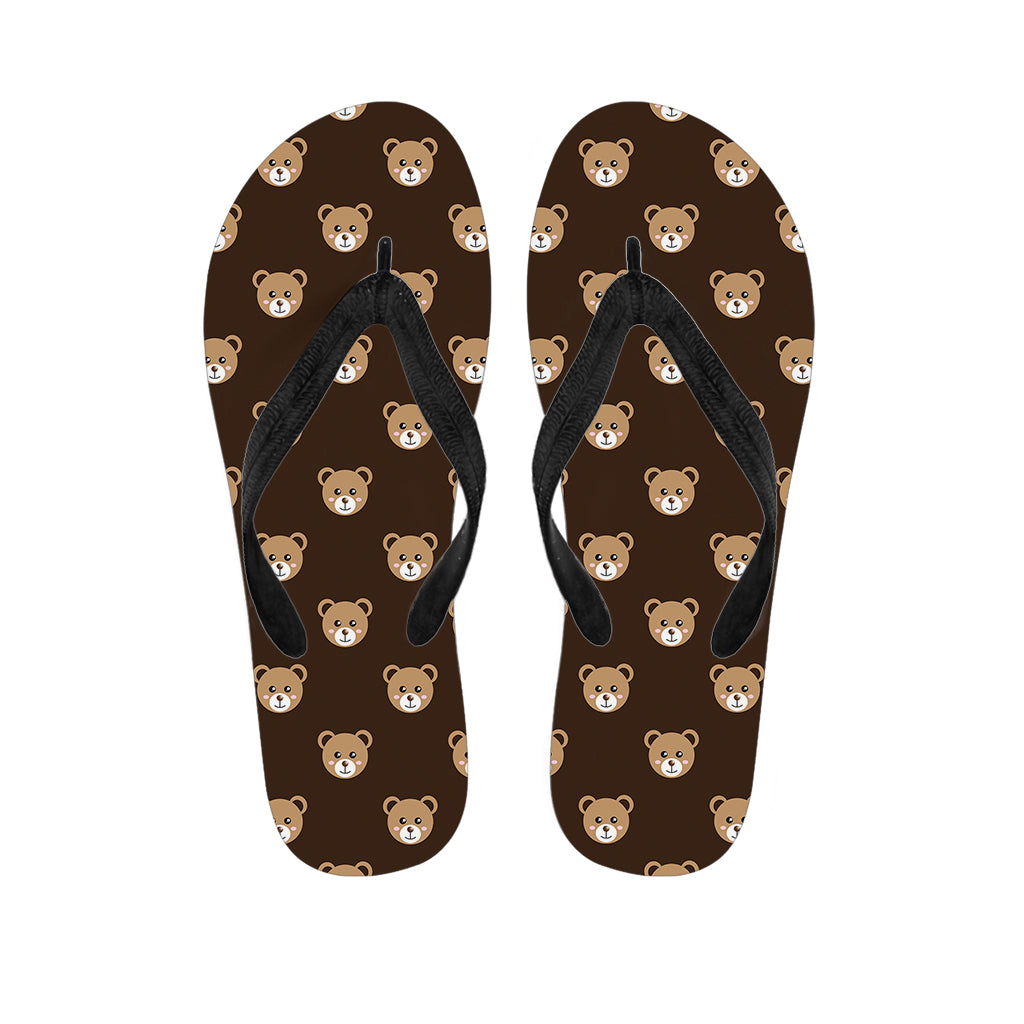 Cute Baby Grizzly Bear Pattern Print Flip Flops