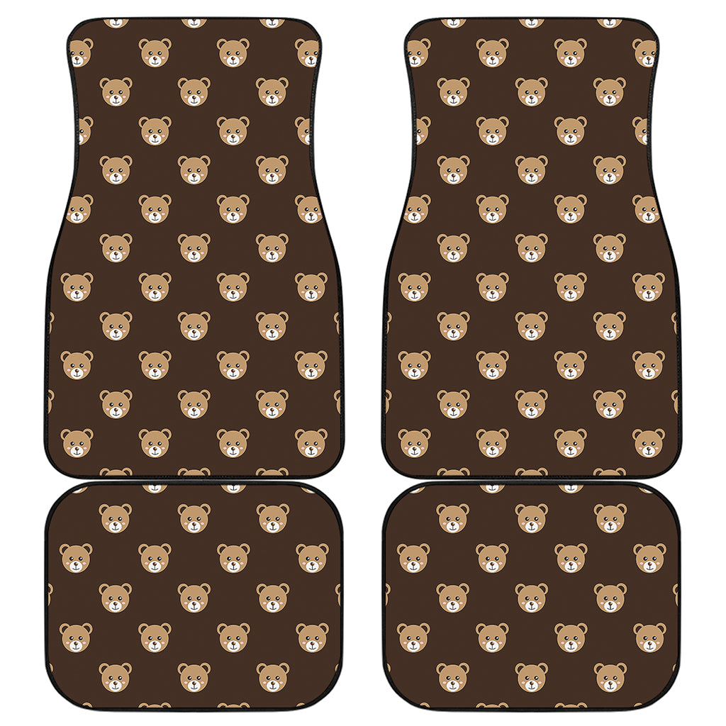 Cute Baby Grizzly Bear Pattern Print Front and Back Car Floor Mats