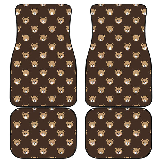 Cute Baby Grizzly Bear Pattern Print Front and Back Car Floor Mats