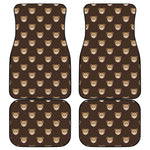 Cute Baby Grizzly Bear Pattern Print Front and Back Car Floor Mats