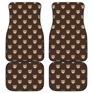 Cute Baby Grizzly Bear Pattern Print Front and Back Car Floor Mats