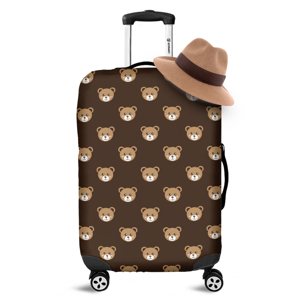 Cute Baby Grizzly Bear Pattern Print Luggage Cover