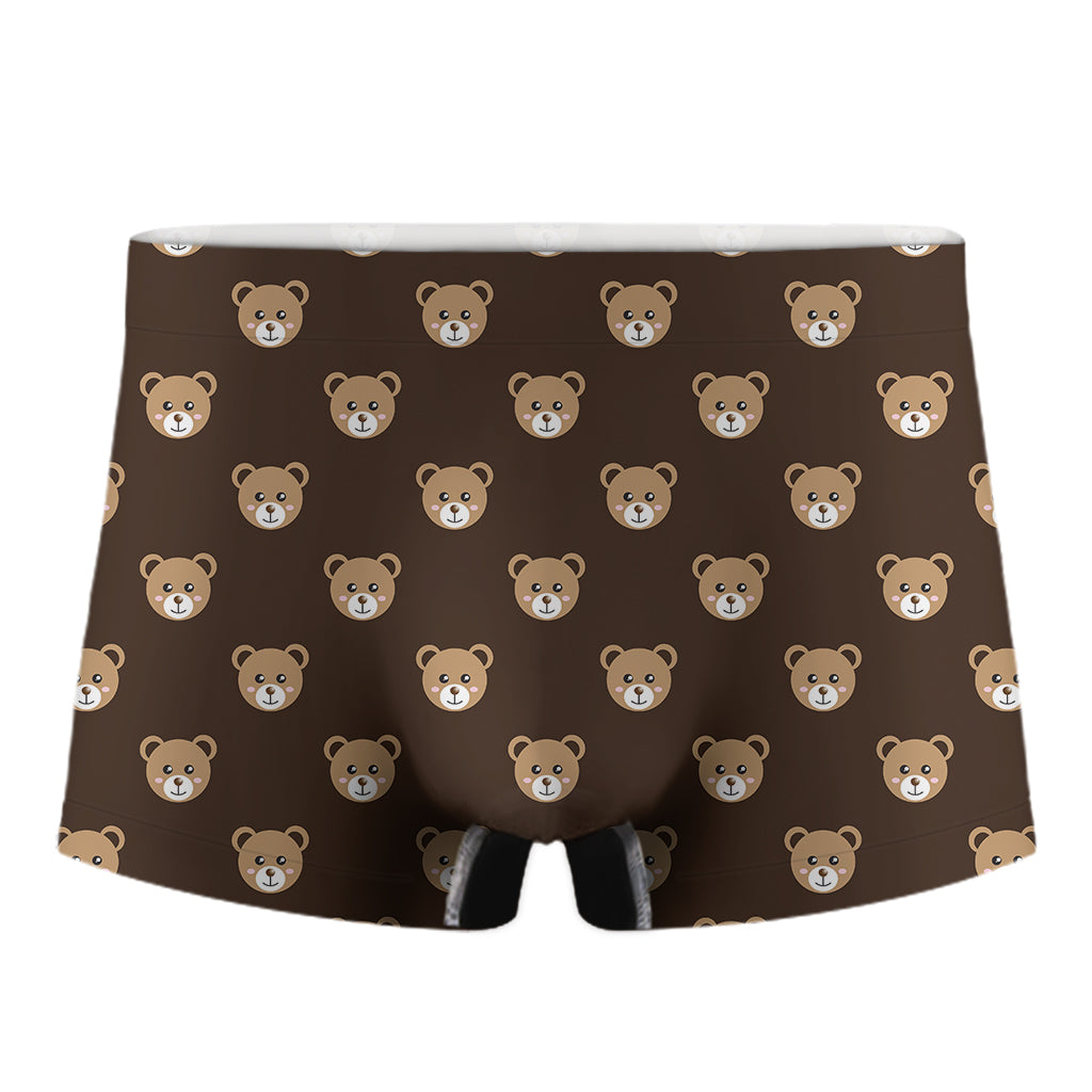 Cute Baby Grizzly Bear Pattern Print Men's Boxer Briefs