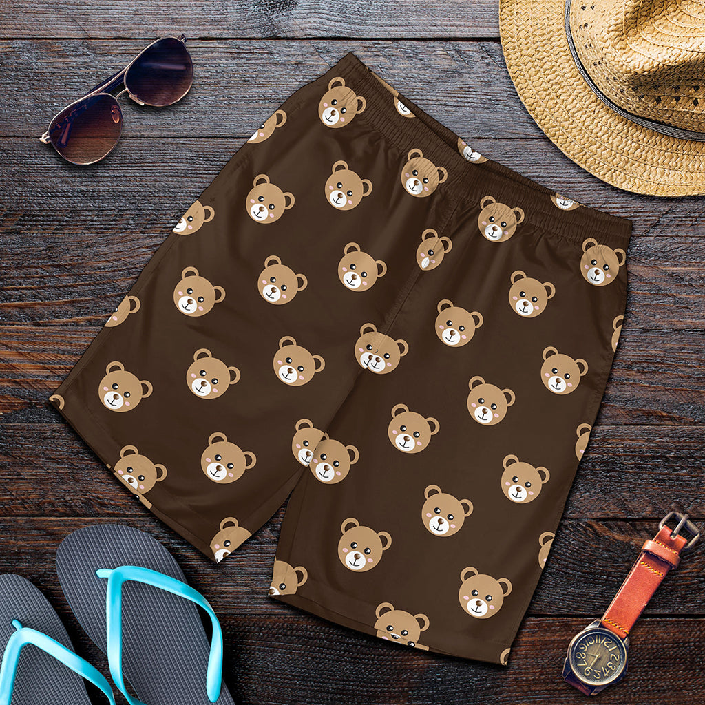 Cute Baby Grizzly Bear Pattern Print Men's Shorts