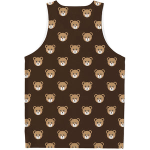 Cute Baby Grizzly Bear Pattern Print Men's Tank Top