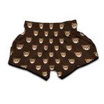 Cute Baby Grizzly Bear Pattern Print Muay Thai Boxing Shorts