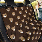 Cute Baby Grizzly Bear Pattern Print Pet Car Back Seat Cover