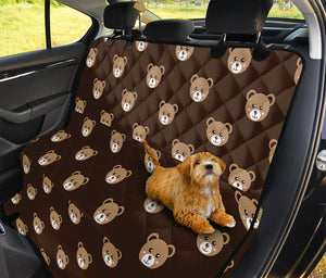 Cute Baby Grizzly Bear Pattern Print Pet Car Back Seat Cover