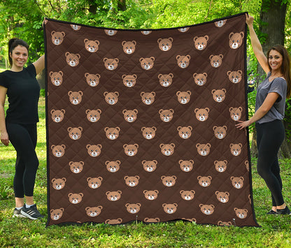 Cute Baby Grizzly Bear Pattern Print Quilt