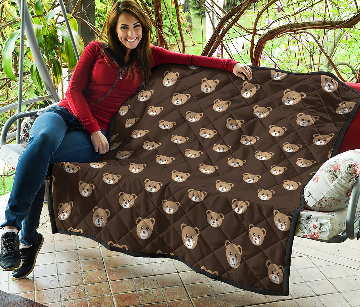 Cute Baby Grizzly Bear Pattern Print Quilt