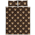 Cute Baby Grizzly Bear Pattern Print Quilt Bed Set