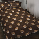 Cute Baby Grizzly Bear Pattern Print Quilt Bed Set