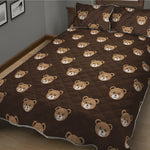 Cute Baby Grizzly Bear Pattern Print Quilt Bed Set
