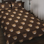 Cute Baby Grizzly Bear Pattern Print Quilt Bed Set