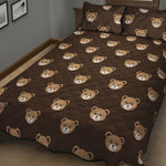 Cute Baby Grizzly Bear Pattern Print Quilt Bed Set