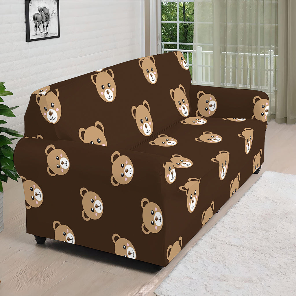 Cute Baby Grizzly Bear Pattern Print Sofa Cover