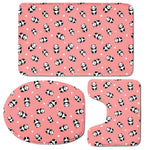 Cute Baby Panda Pattern Print 3 Piece Bath Mat Set