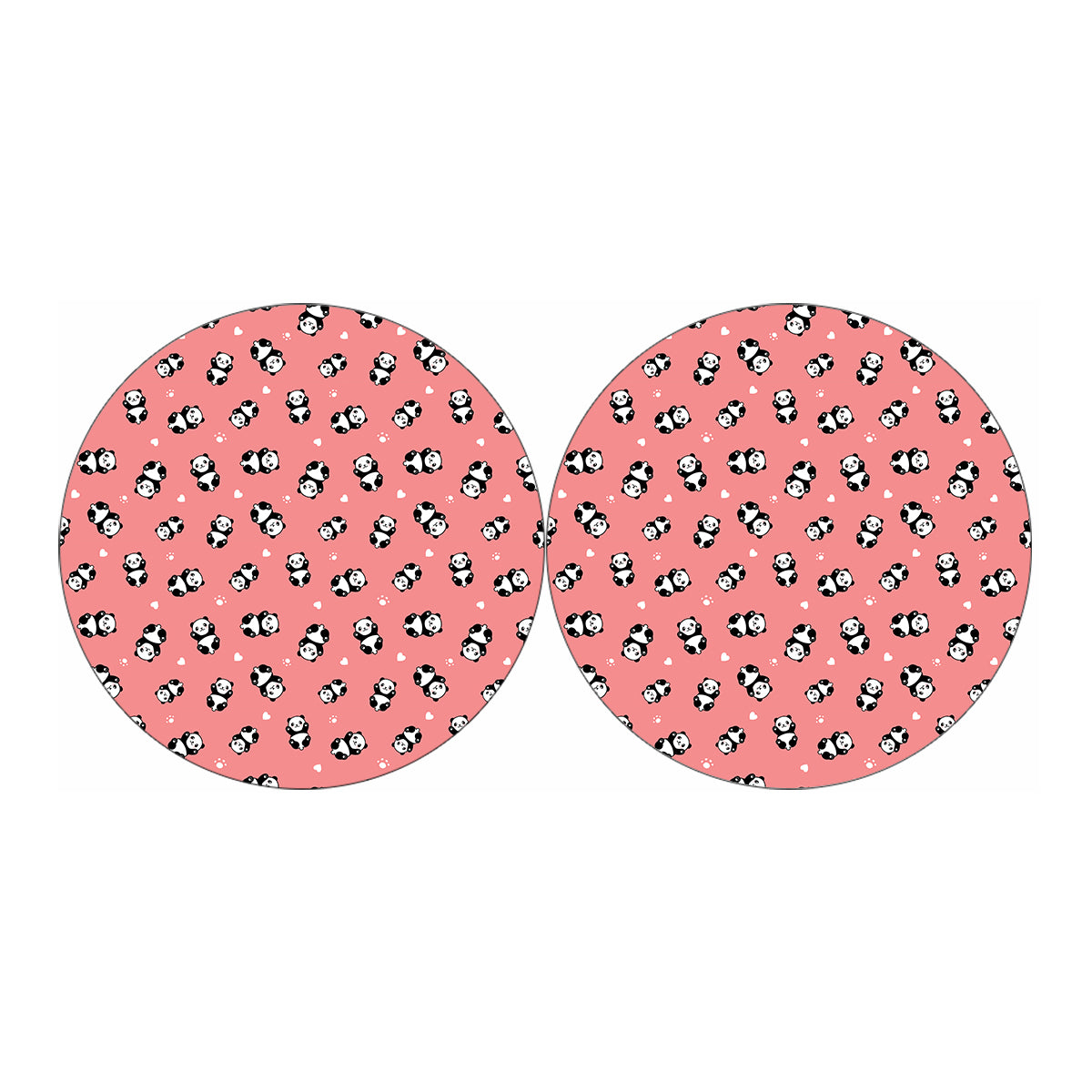 Cute Baby Panda Pattern Print Car Coasters