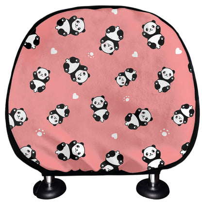 Cute Baby Panda Pattern Print Car Headrest Covers