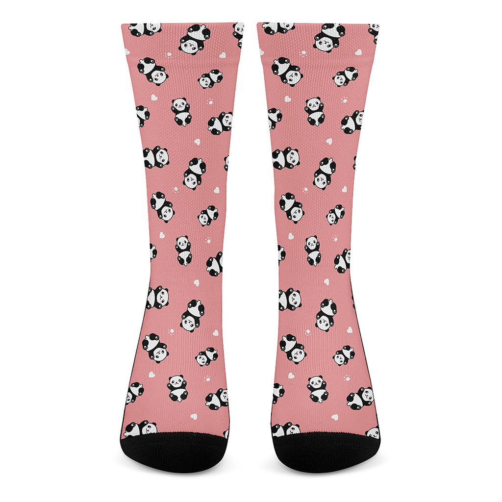 Cute Baby Panda Pattern Print Crew Socks