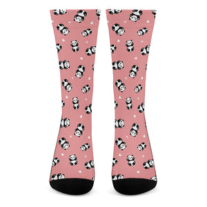 Cute Baby Panda Pattern Print Crew Socks