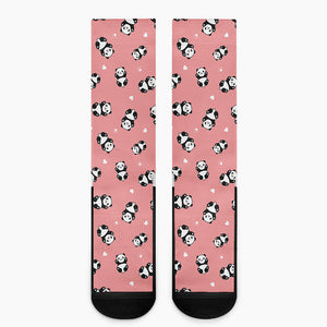 Cute Baby Panda Pattern Print Crew Socks