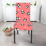 Cute Baby Panda Pattern Print Dining Chair Slipcover