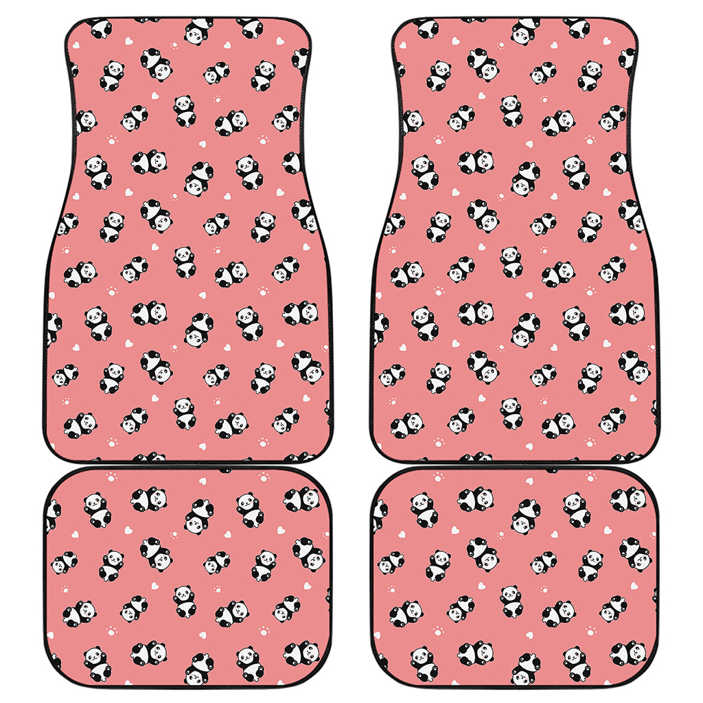 Cute Baby Panda Pattern Print Front and Back Car Floor Mats