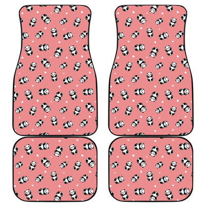 Cute Baby Panda Pattern Print Front and Back Car Floor Mats