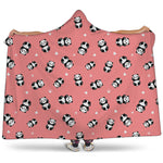 Cute Baby Panda Pattern Print Hooded Blanket