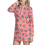 Cute Baby Panda Pattern Print Hoodie Dress