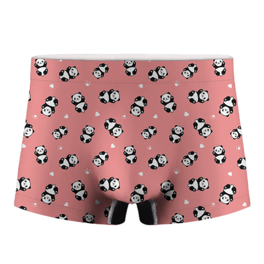 Cute Baby Panda Pattern Print Men's Boxer Briefs