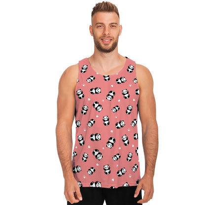 Cute Baby Panda Pattern Print Men's Tank Top