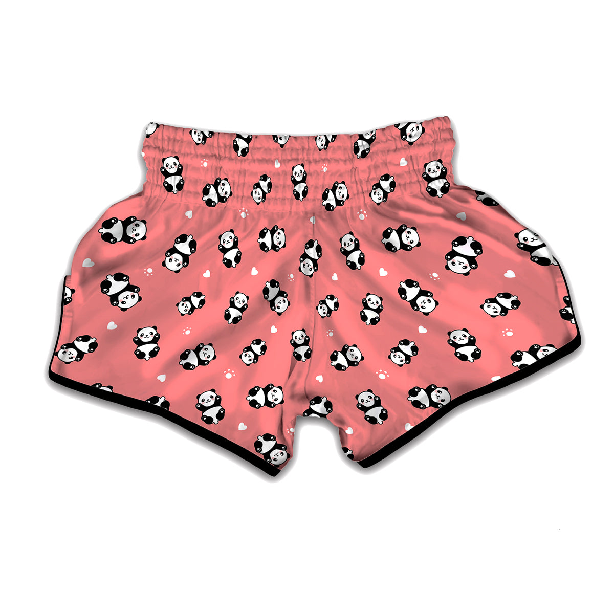 Cute Baby Panda Pattern Print Muay Thai Boxing Shorts