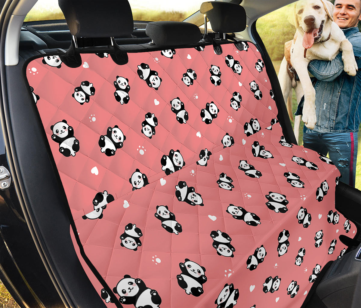 Cute Baby Panda Pattern Print Pet Car Back Seat Cover