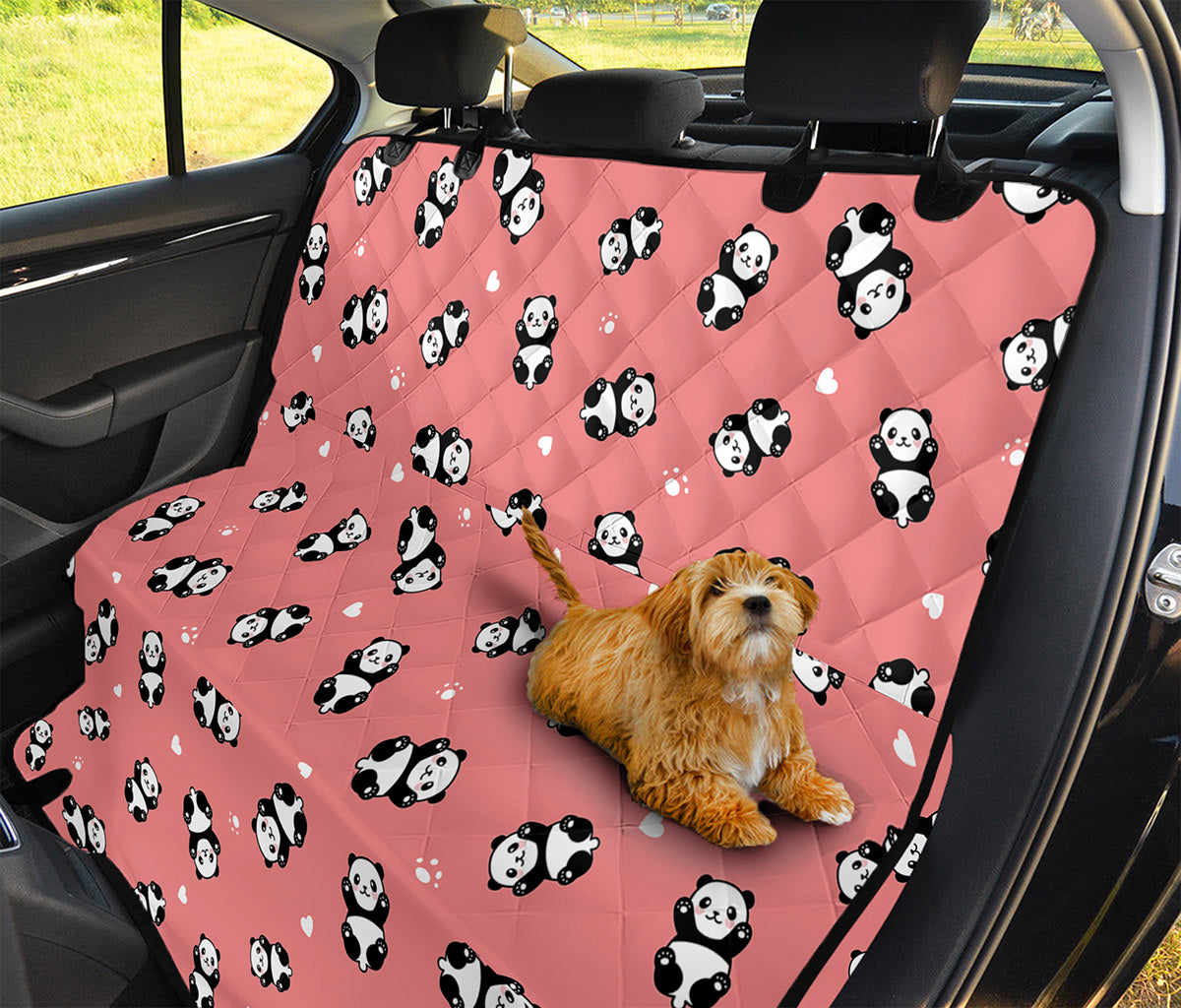 Cute Baby Panda Pattern Print Pet Car Back Seat Cover