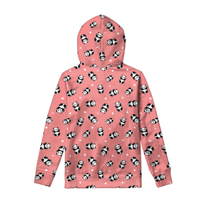 Cute Baby Panda Pattern Print Pullover Hoodie
