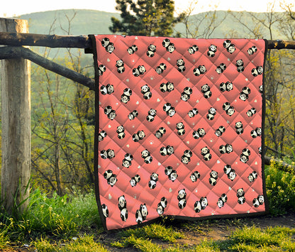 Cute Baby Panda Pattern Print Quilt