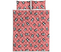 Cute Baby Panda Pattern Print Quilt Bed Set